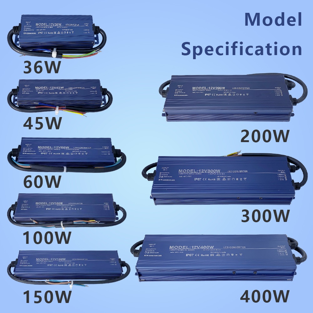 IP67 Waterproof Input 110V-265 - огляд і ціна Power Supply 12V