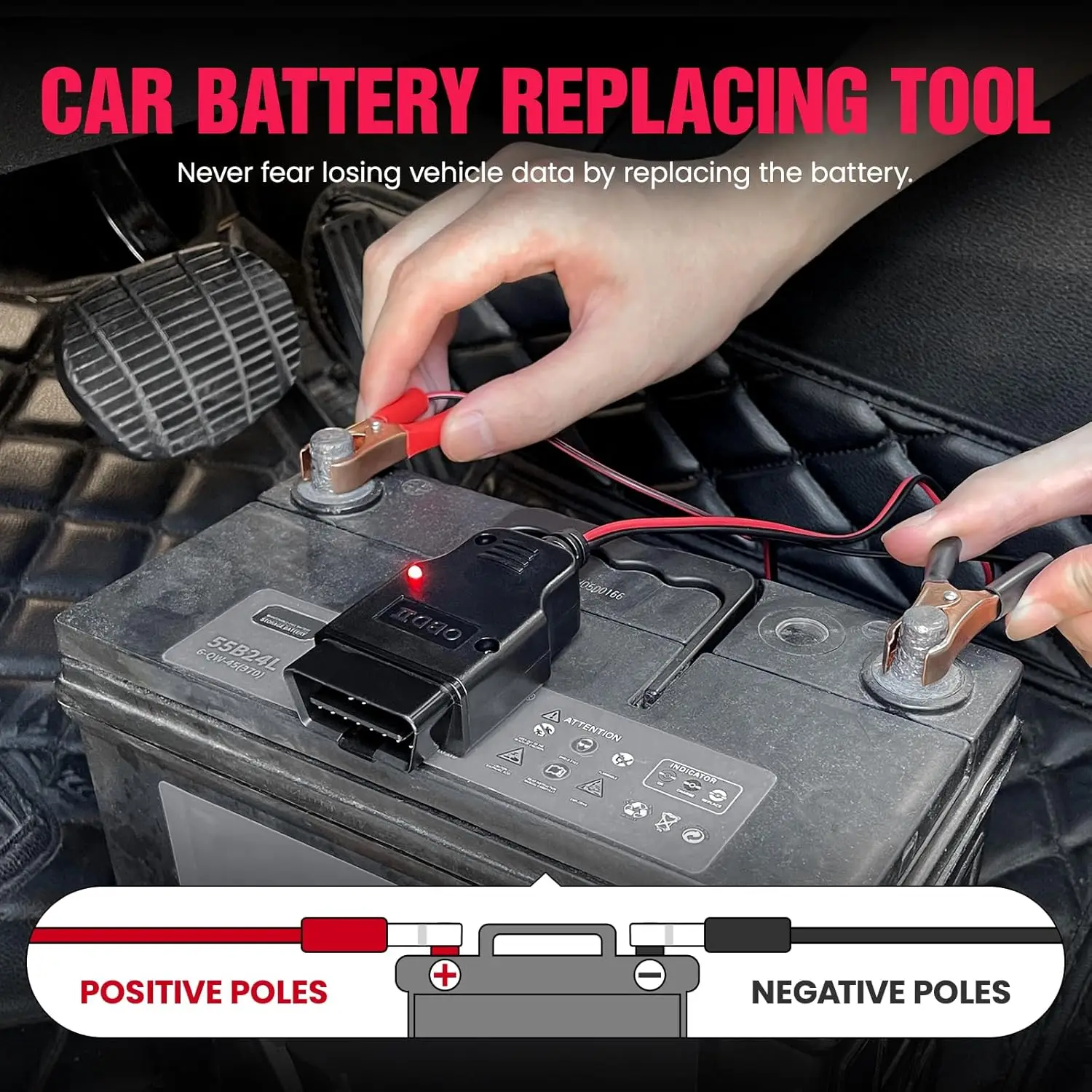 OBD II Car Memory Saver Cable  - огляд і ціна Power Supply Tester