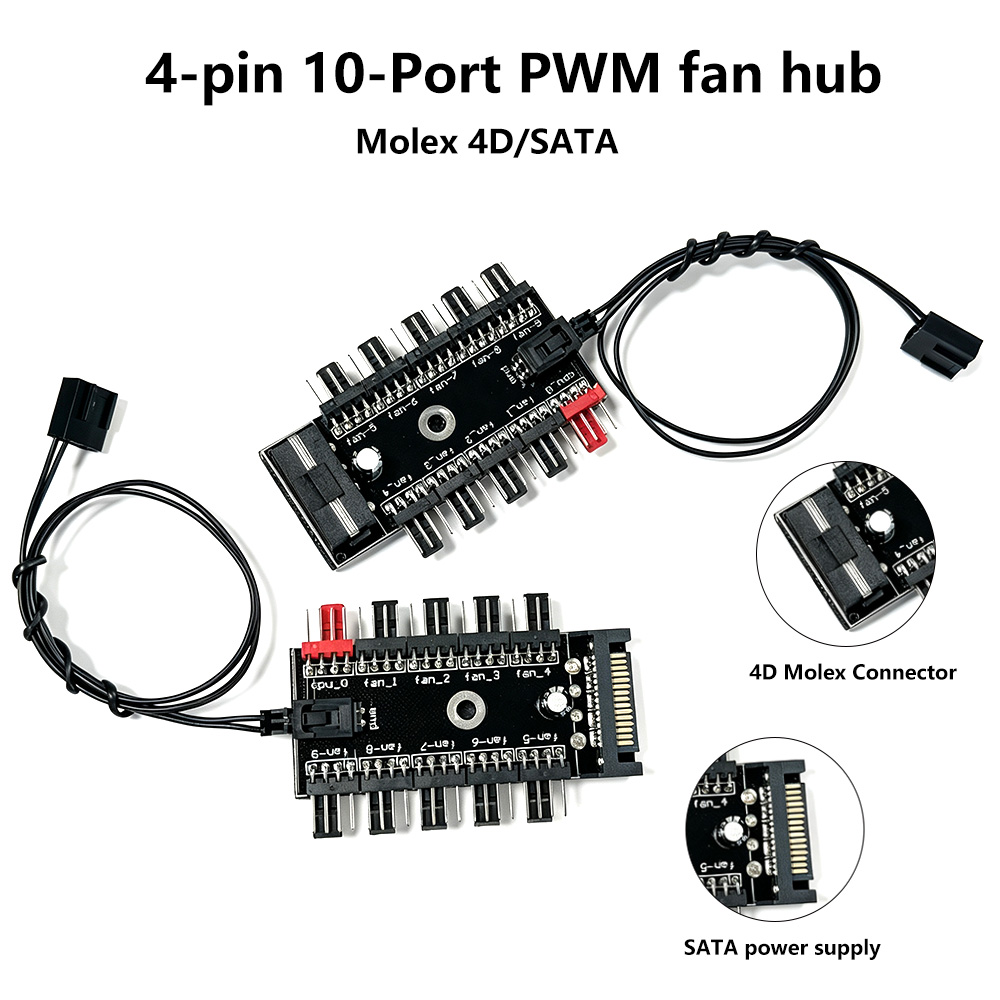 10-Port 4 Pin PWM Fan Hub Spli - огляд і ціна Pc Power Supply